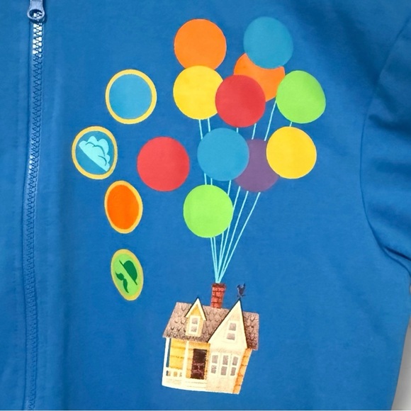 Disney Pixar UP Mens 2XL Lootwear Exclusive Hoodie Full Zip Blue Sweatshirt - Picture 5 of 6